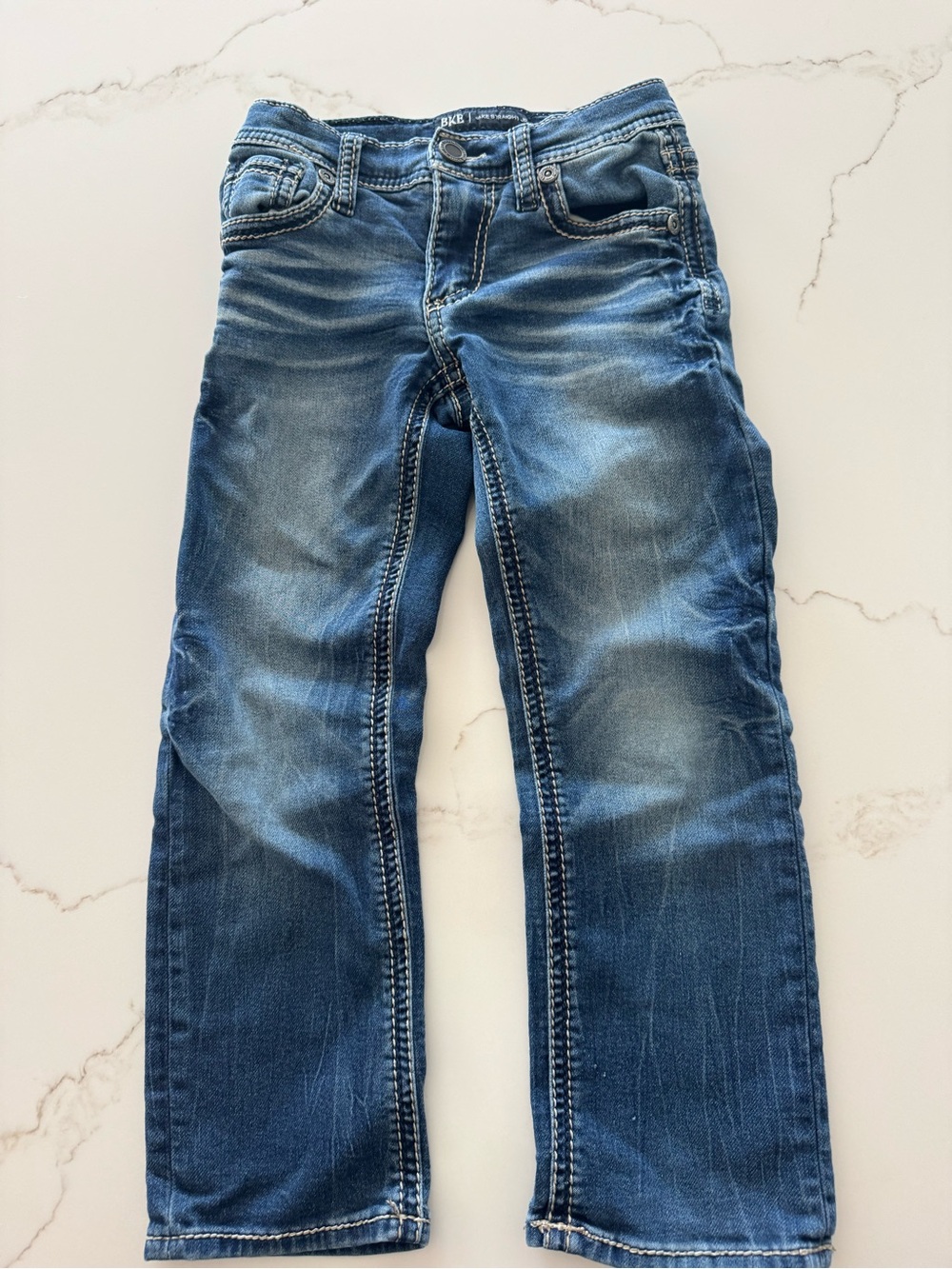 BKE Kids Blue Faded Straight-Leg Jeans